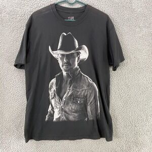 Tim Shirt Mens Large Black McGraw Country Music Tour Graphic Tee T-Shirt Concert